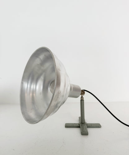 Vintage industrial table lamp in aluminum and cast iron