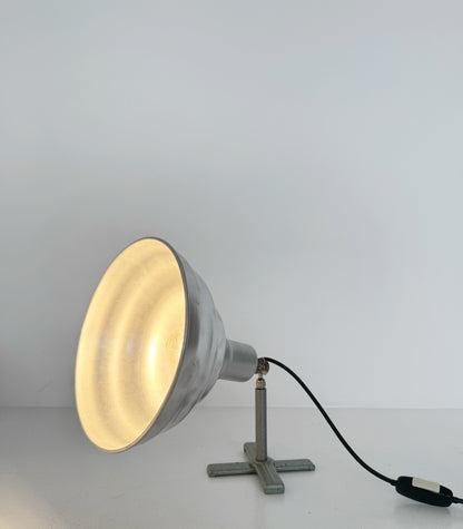 Vintage industrial table lamp in aluminum and cast iron