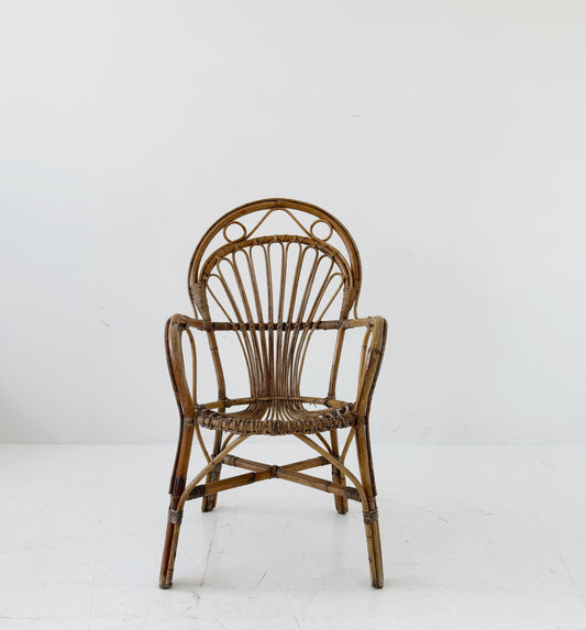 1960s wicker and rattan chair