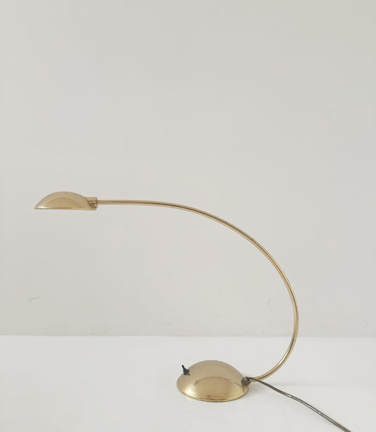 Lampada da Tavolo Vintage in Ottone – Design Curvilineo Anni ’70/’80
