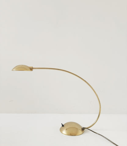 Vintage Brass Table Lamp – Curvilinear Design from the 1970s/1980s