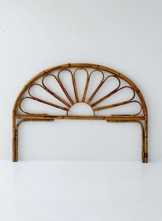 Bent bamboo and rattan headboard, 1970s