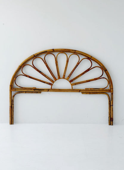 Bent bamboo and rattan headboard, 1970s