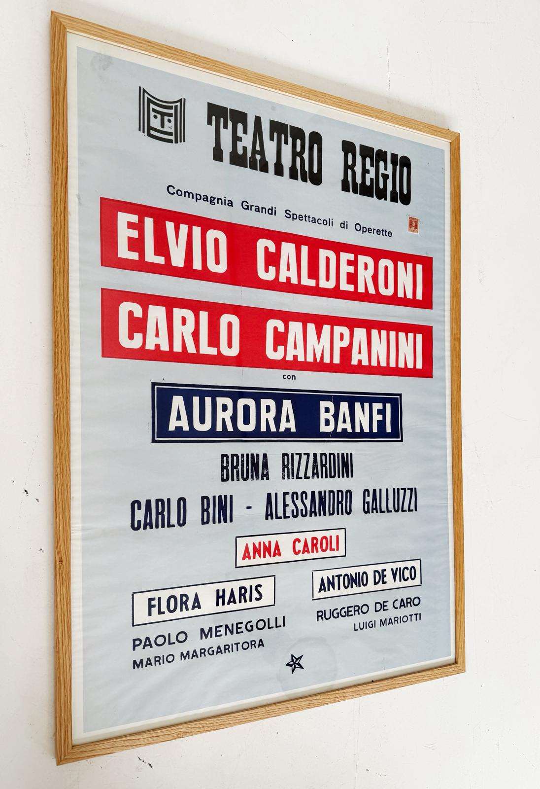 Original Teatro Regio theater poster, 1967