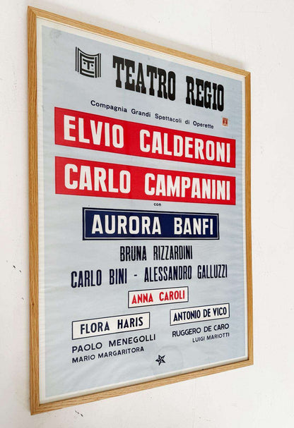 Original Teatro Regio theater poster, 1967