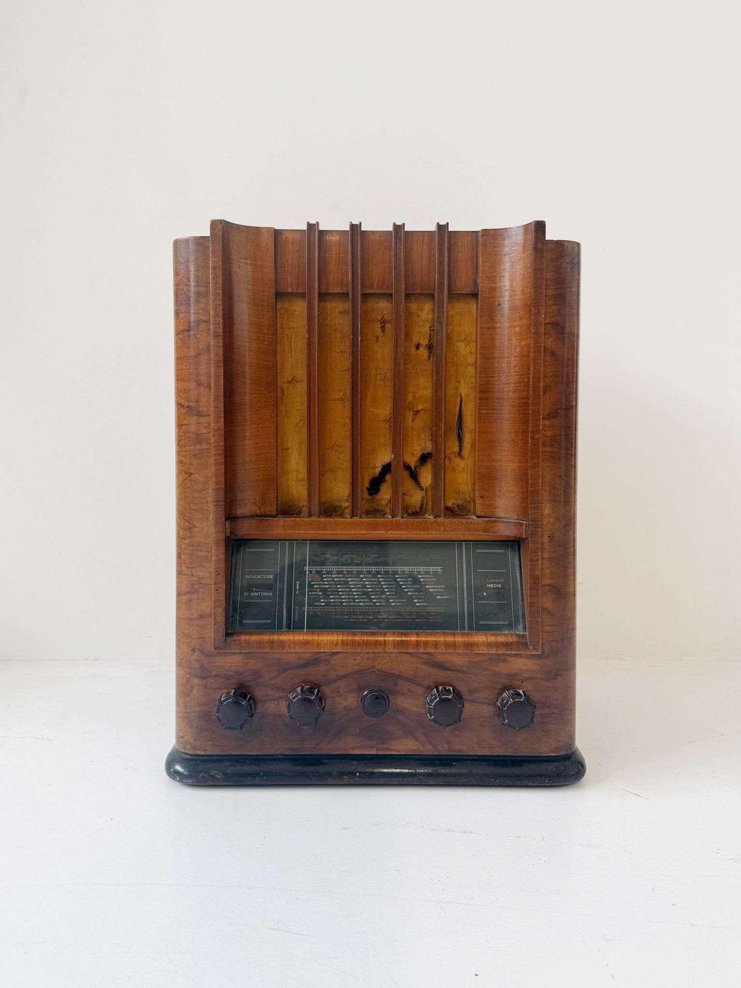1940s Italian Bentwood Tube Radio