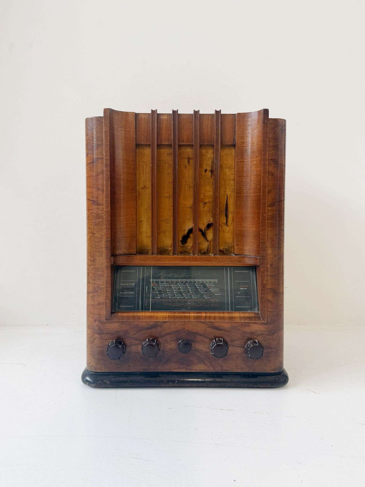 1940s Italian Bentwood Tube Radio