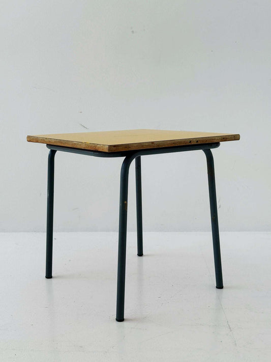1960s coffee table with yellow top and metal frame
