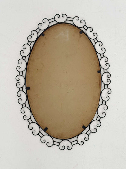 Oval Wrought Iron Mirror – 1960s
