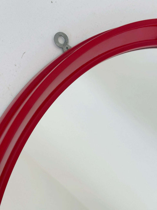 Round mirror with red lacquered frame – 1960