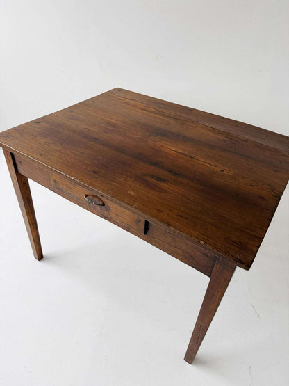 Directoire walnut table with central drawer, Italy, late 18th century
