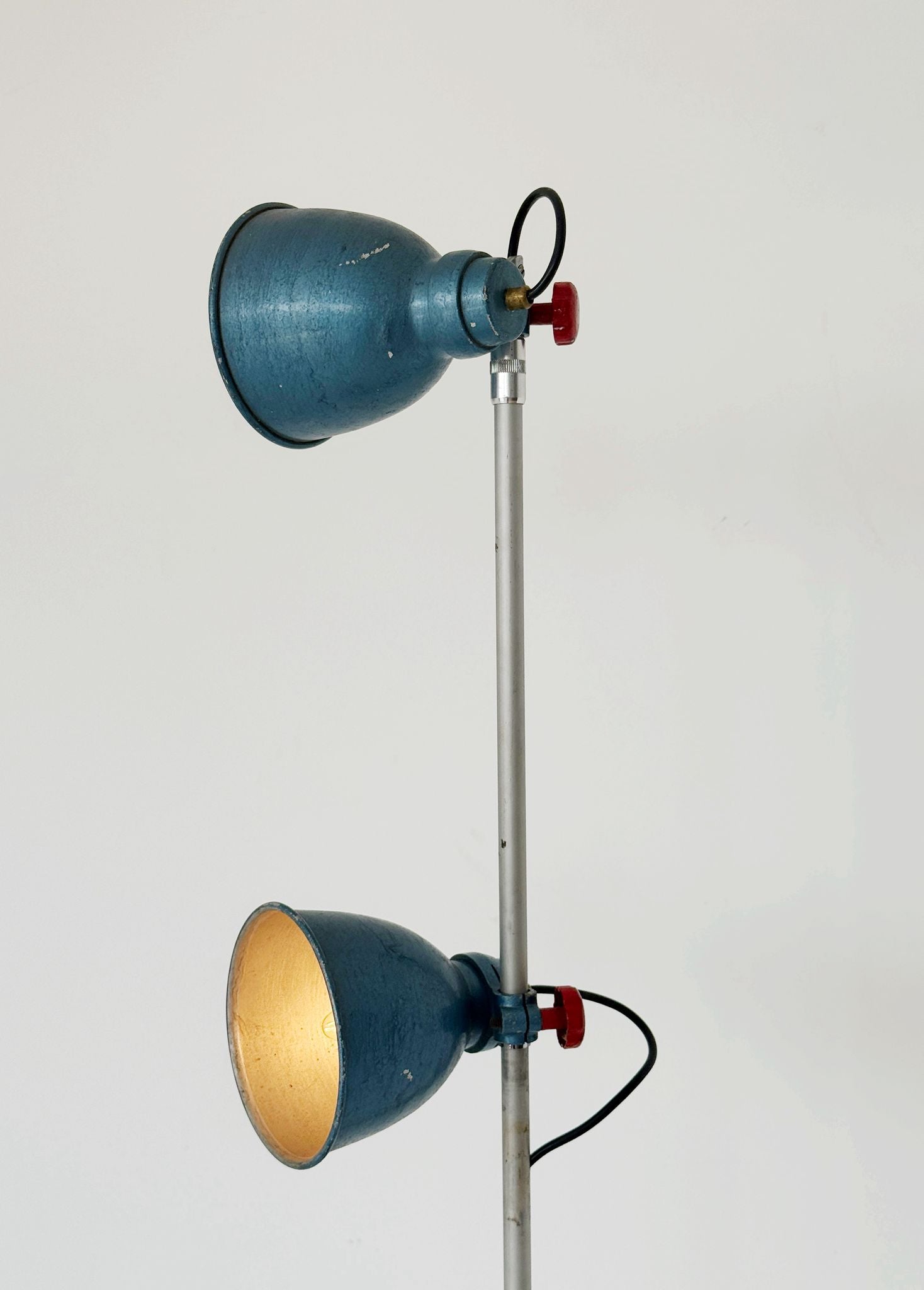 Lampada da terra anni '70 con doppio faretto orientabile