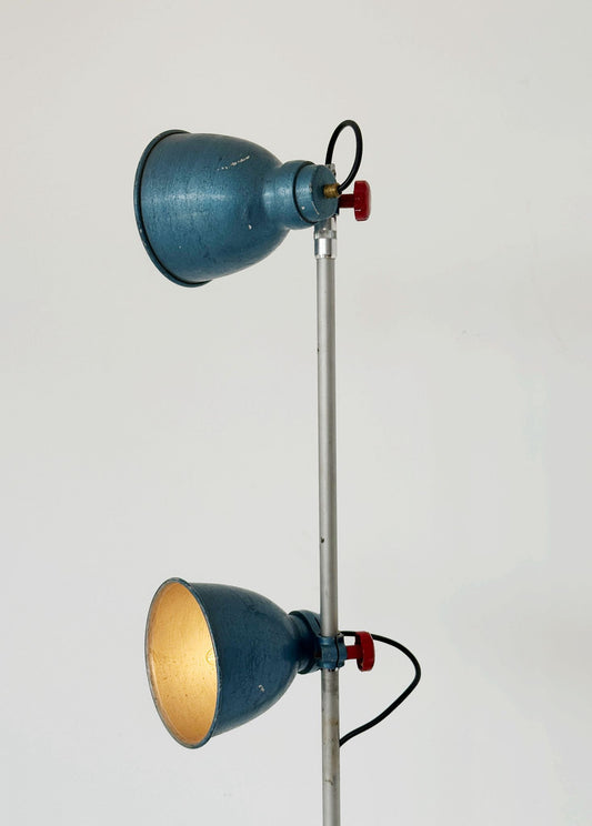 1970s floor lamp with adjustable double spotlight