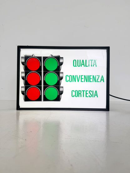 Insegna pubblicitaria illuminata IRAM, anni '90