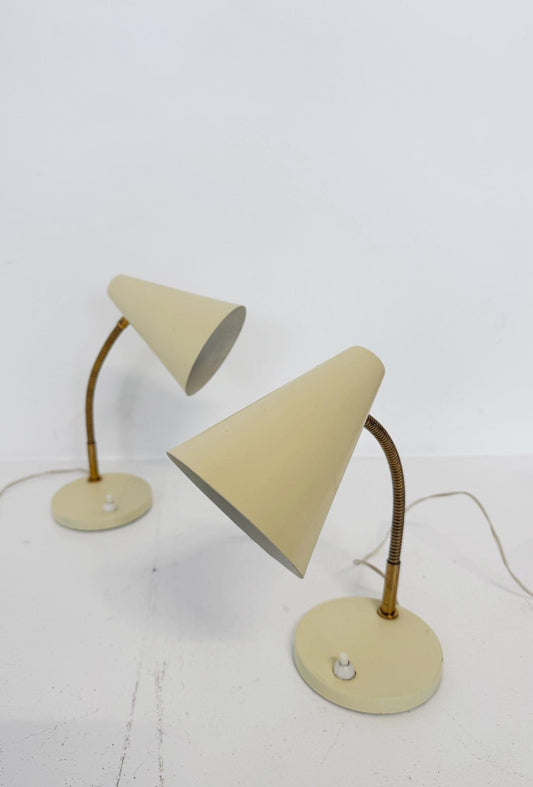  Coppia di lampade da tavolo orientabili, anni ’60