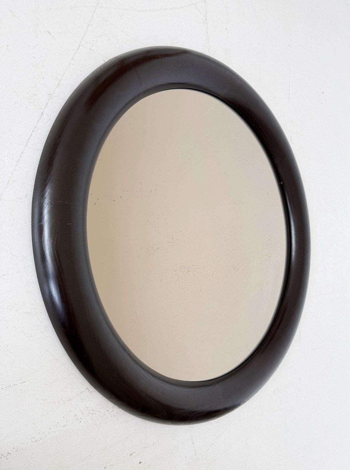 1970s Wall Mirror with Wooden Frame and Smoked Glass