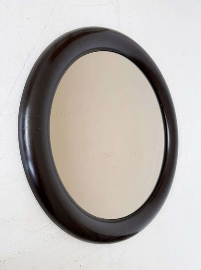 1970s Wall Mirror with Wooden Frame and Smoked Glass