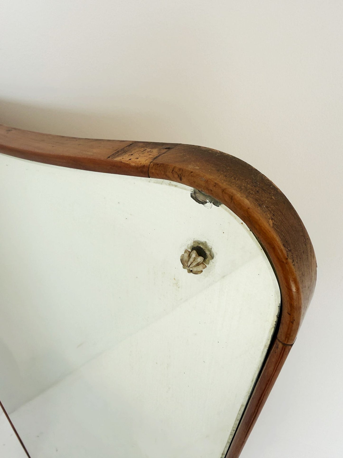 Specchio da parete in legno, Italia, anni '50-'70