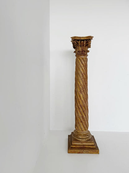 Gilded spiral column with Corinthian capital, Central Italy, Baroque style