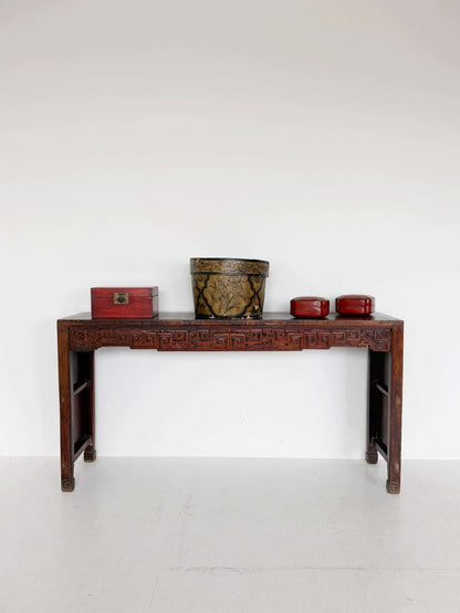 Antique Chinese Elm Console Table – Qing Dynasty – YAKI Certified
