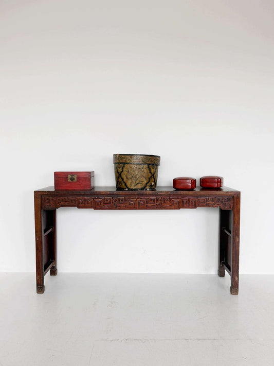 Antique Chinese Elm Console Table – Qing Dynasty – YAKI Certified