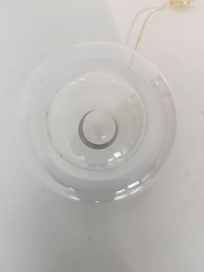 Table lamp in opal and transparent blown glass, Italy, 1970s.