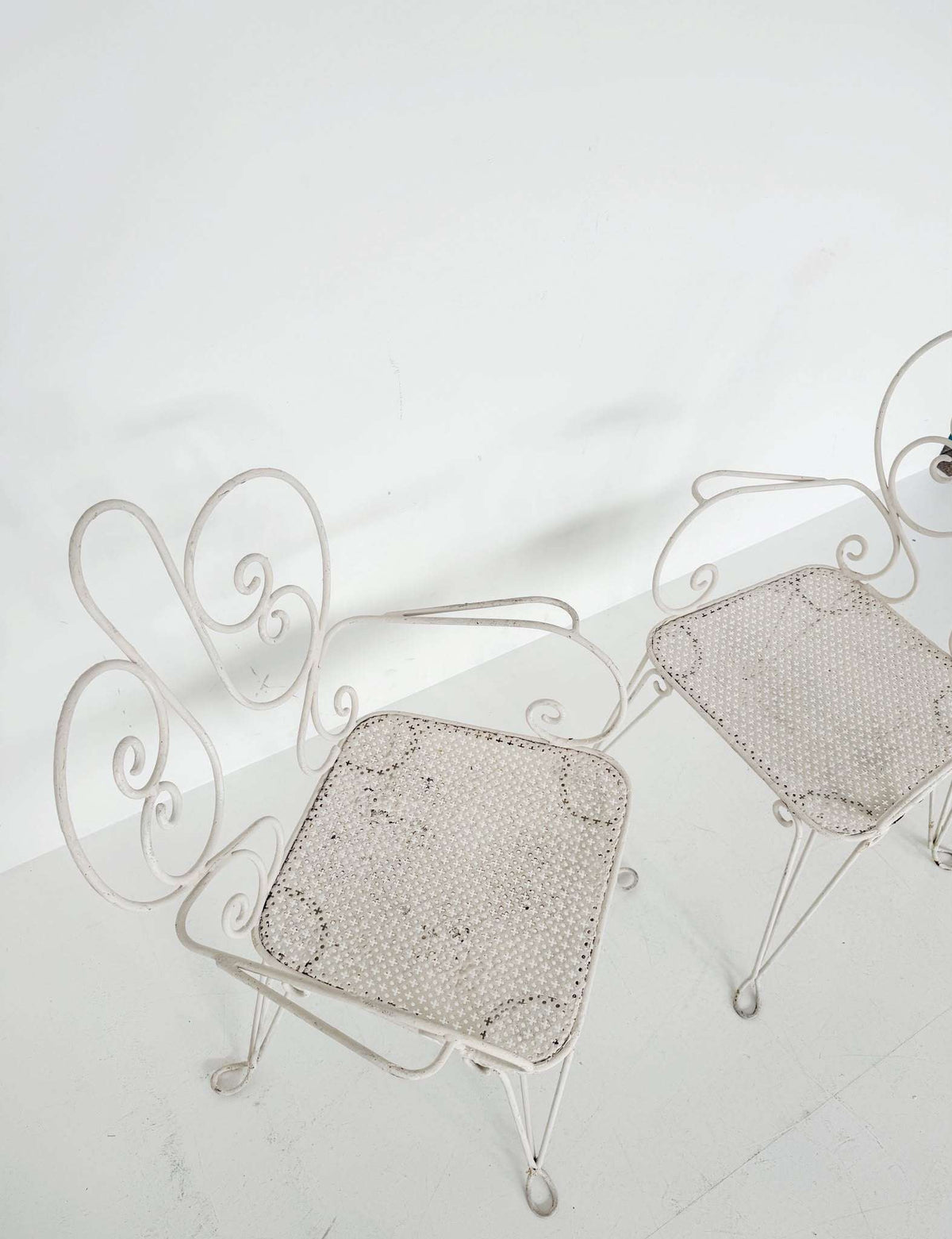 Pair of wrought-iron garden armchairs, Italy, mid-20th century