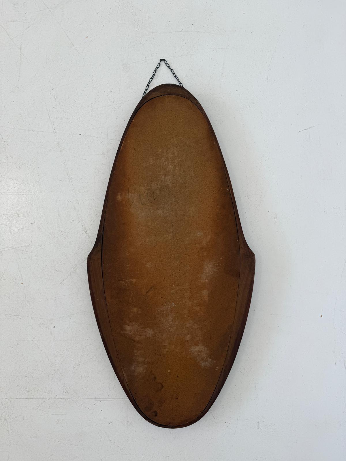 Oval teak mirror, 1950s–60s