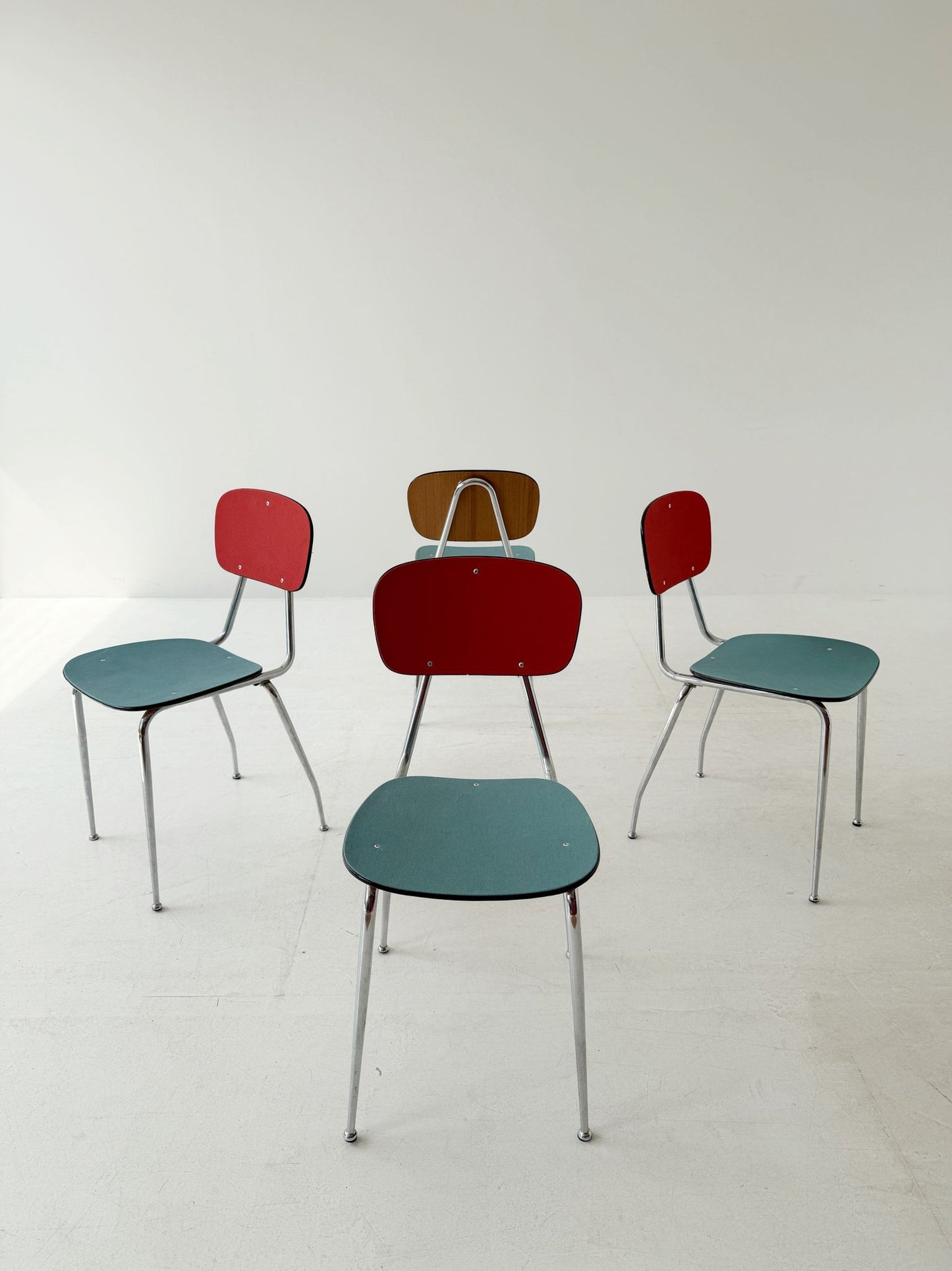 Four bicolor chairs