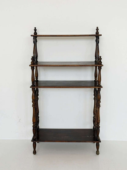 Solid wood English Victorian étagère, late 19th century