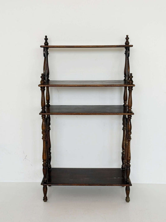 Solid wood English Victorian étagère, late 19th century
