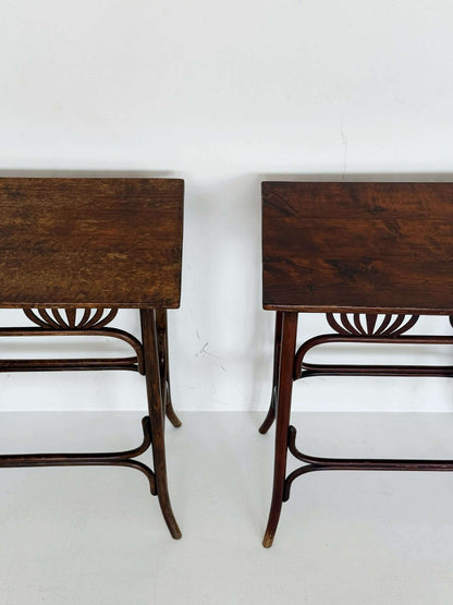 Pair of Thonet bentwood side tables, Austria, early 20th century