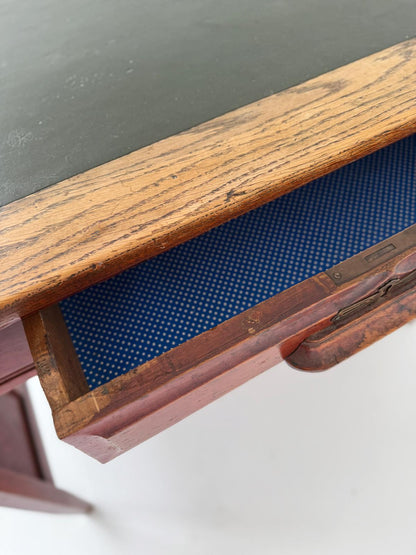 Vintage Solid Wood Desk – 1930s/1940s