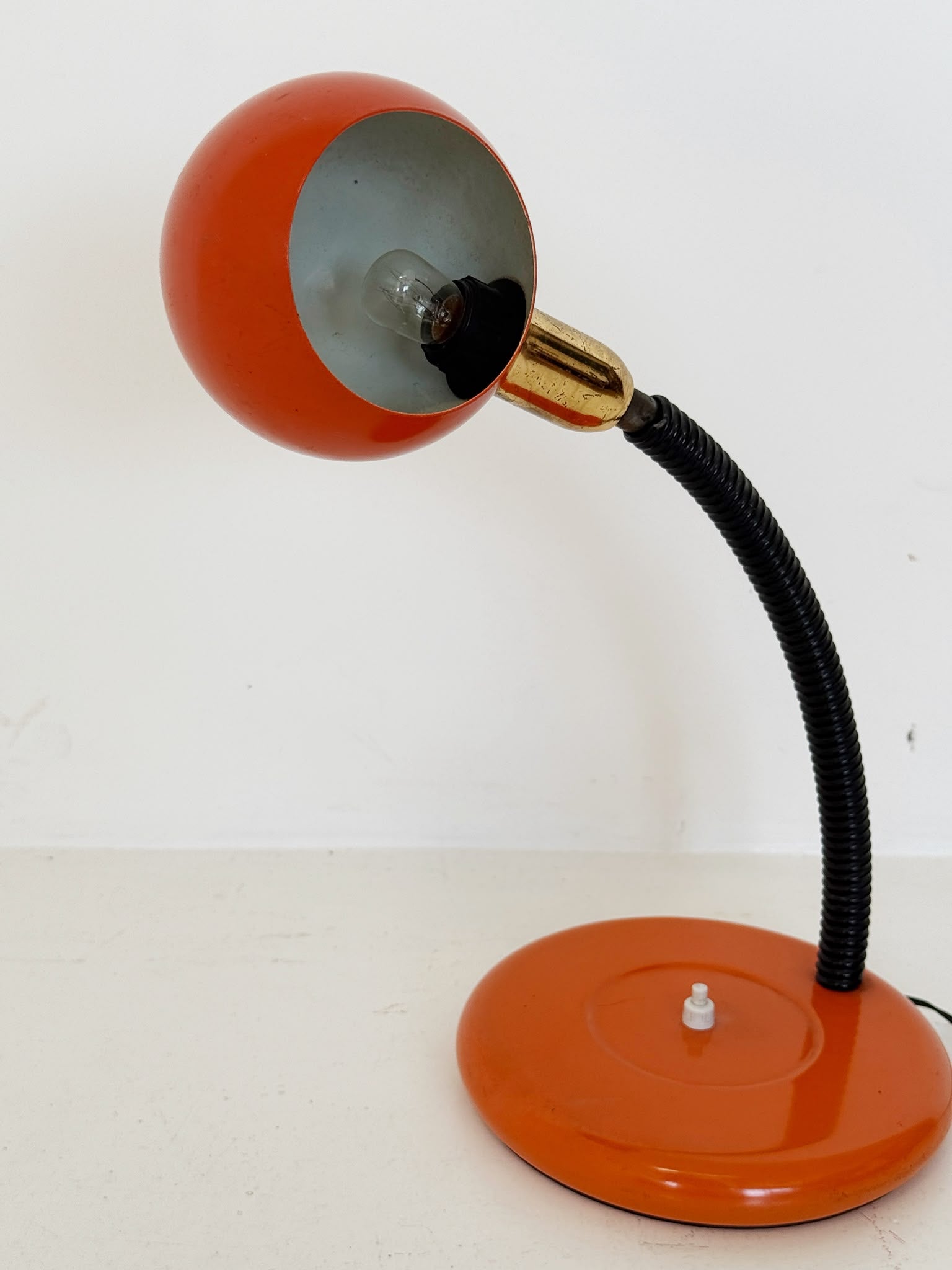 Vintage Orange Table Lamp with Flexible Neck