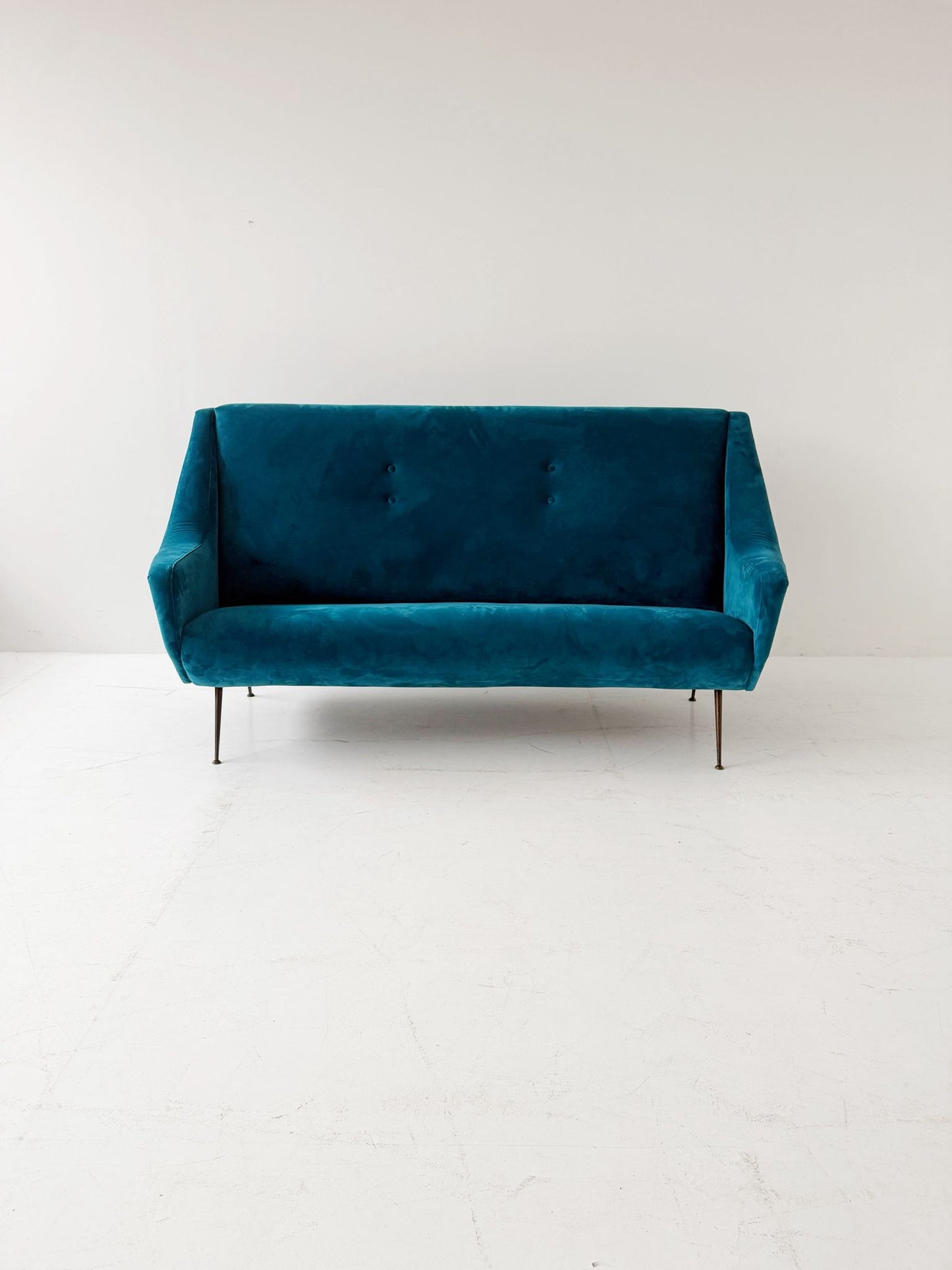 Vintage 1960s sofa upholstered in silk velvet