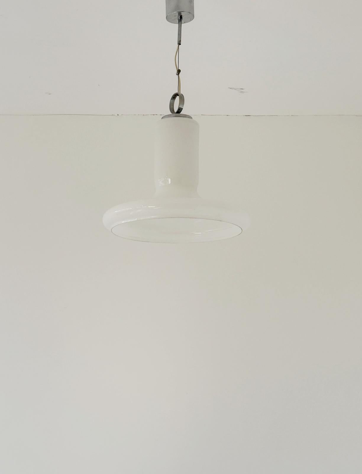 Opal glass pendant lamp, 1960s