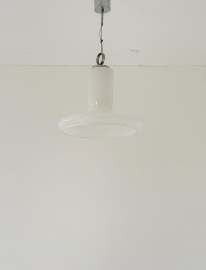 Opal glass pendant lamp, 1960s