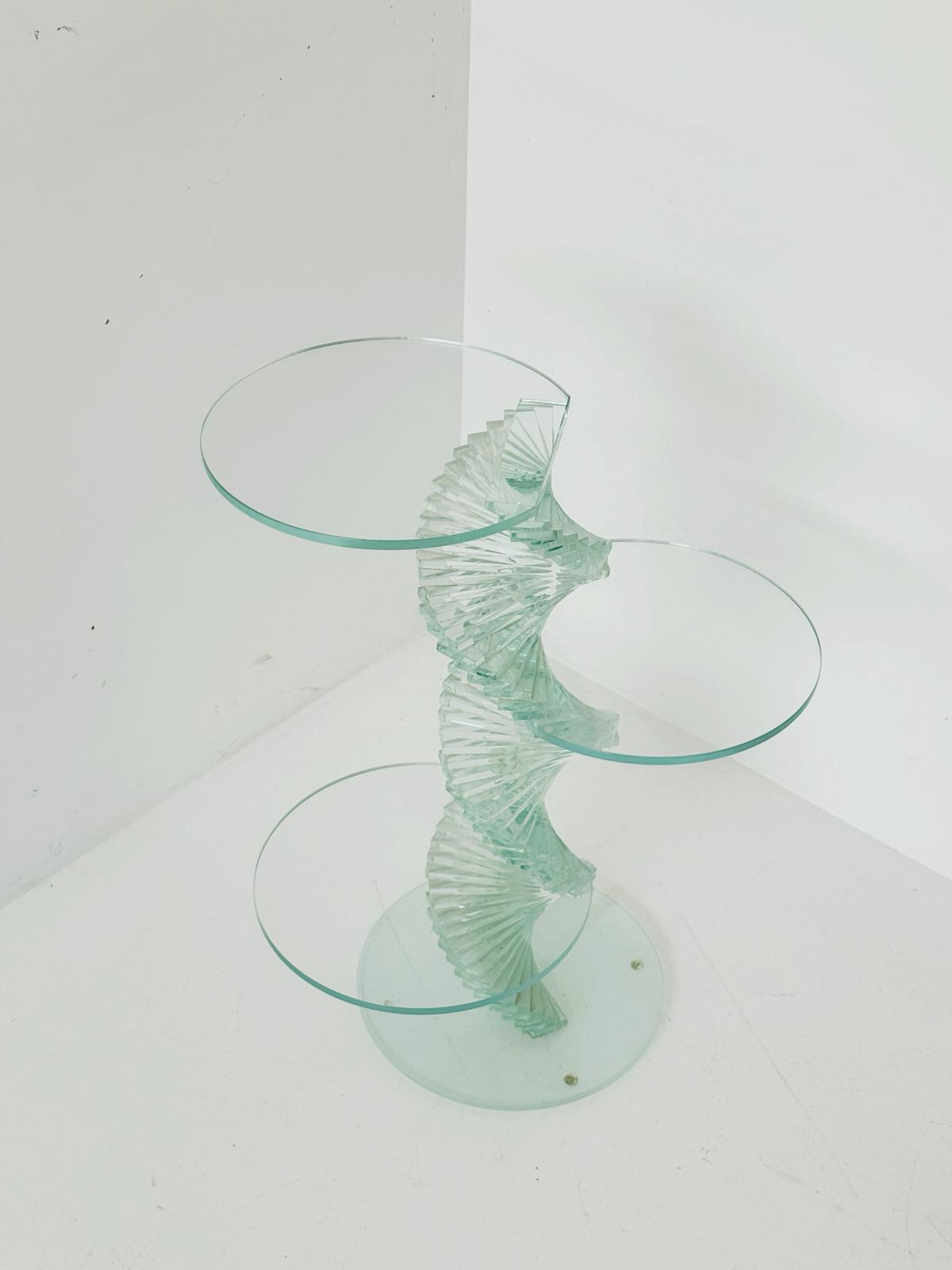 Sculptural Laminated Glass Coffee Table – 1970s/1980s