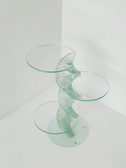 Sculptural Laminated Glass Coffee Table – 1970s/1980s