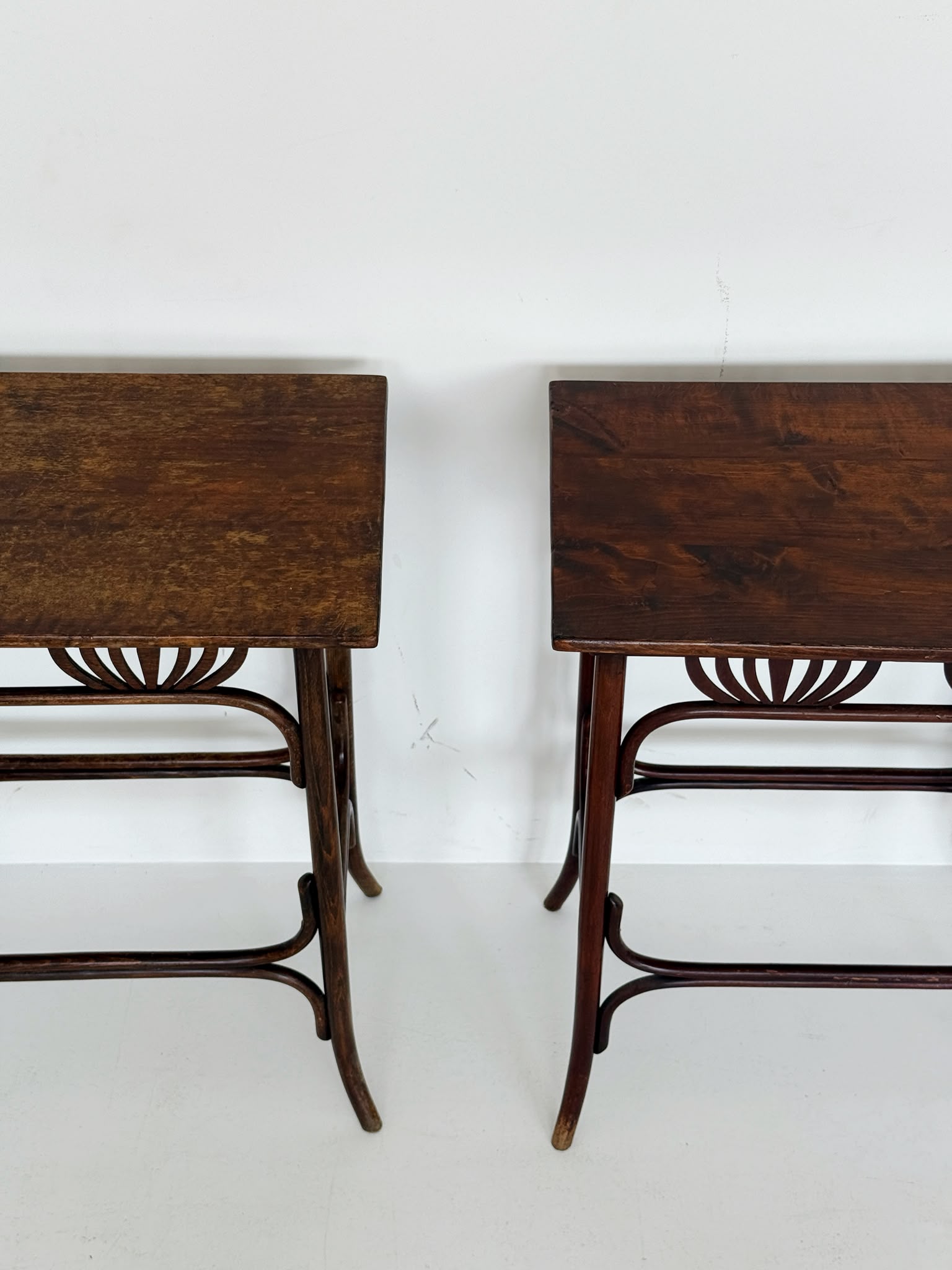 Pair of Thonet bentwood side tables, Austria, early 20th century