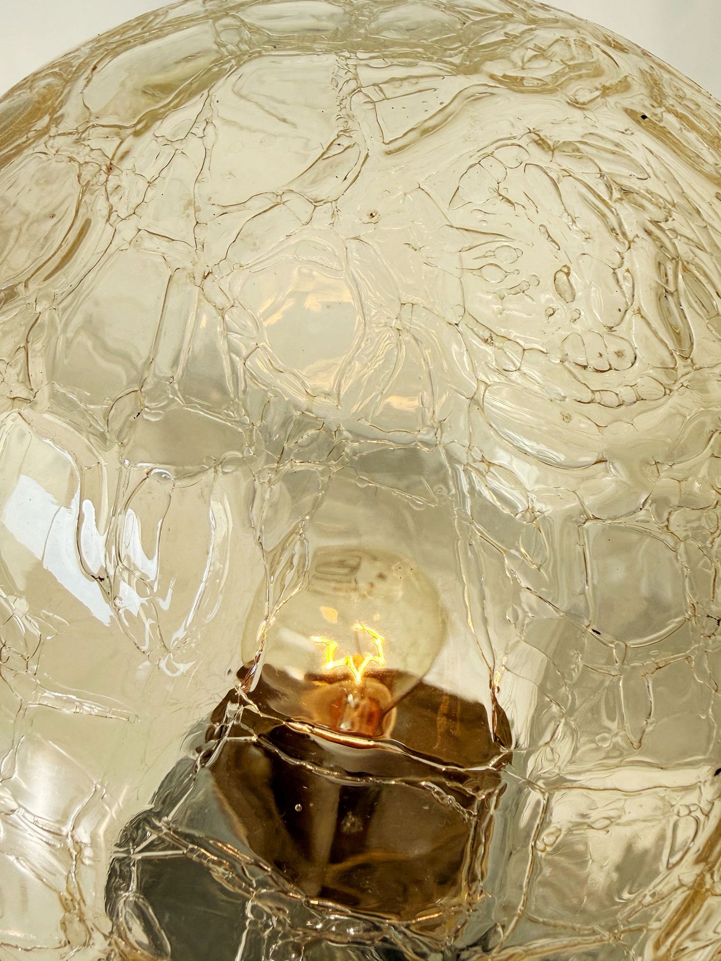 Table lamp with crackled glass globe, Italy, 1960s