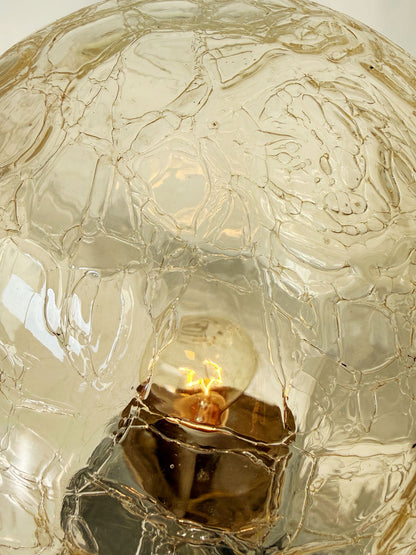 Table lamp with crackled glass globe, Italy, 1960s