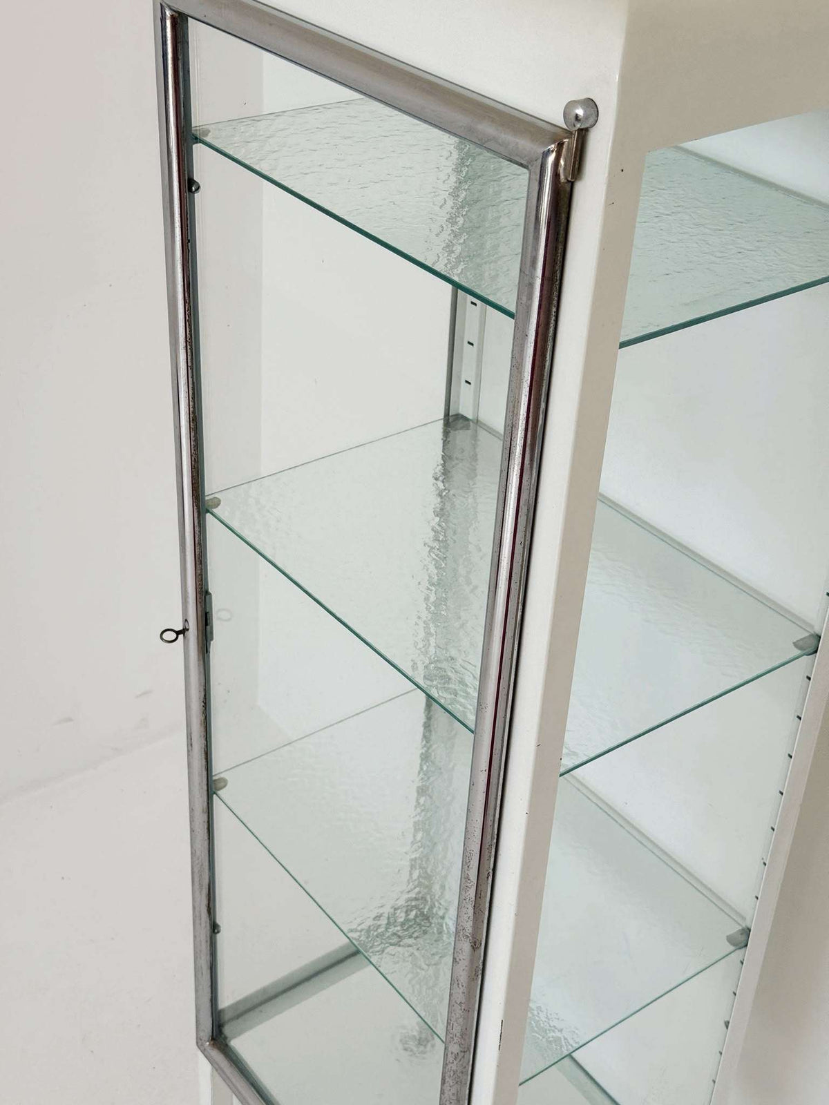 Mid-20th Century Metal and Glass Medical Display Cabinet