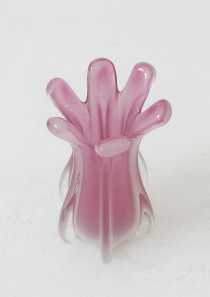 Oball Murano – Small opaline pink art glass vase, 1980s