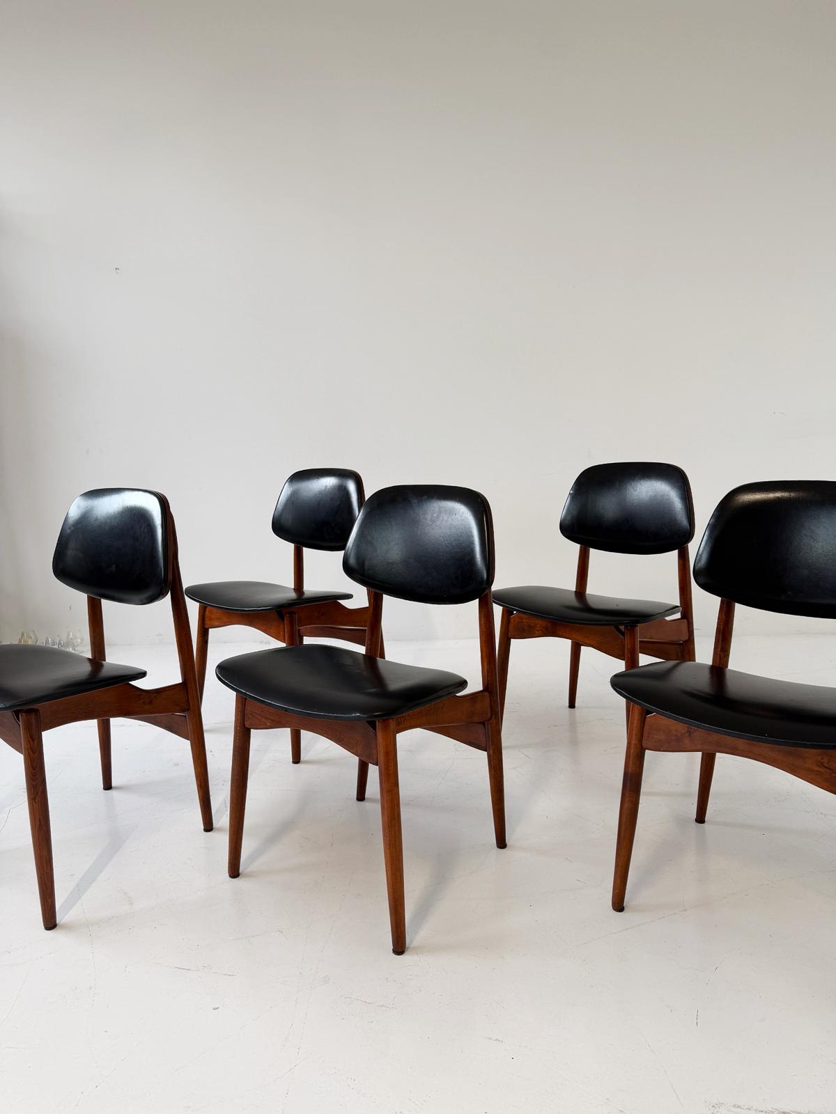 An elegant set of mid-century Scandinavian dining chairs