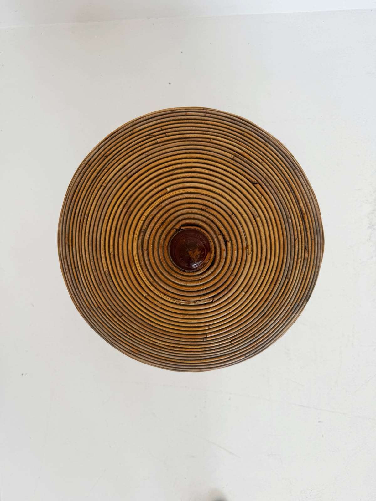 Rattan container with lid, second half of the 20th century.