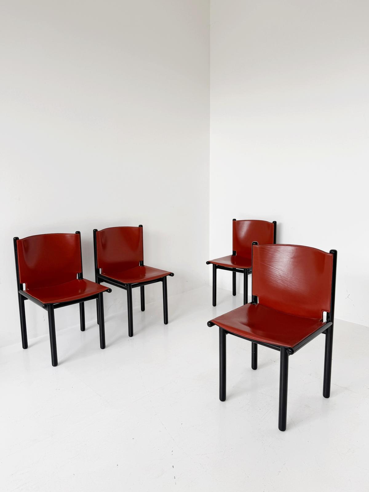Set of 4 "Caprile" chairs by Gianfranco Frattini for Cassina, 1980s