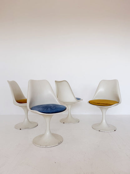 Set of four "Play" chairs with tulip bases, 1970s