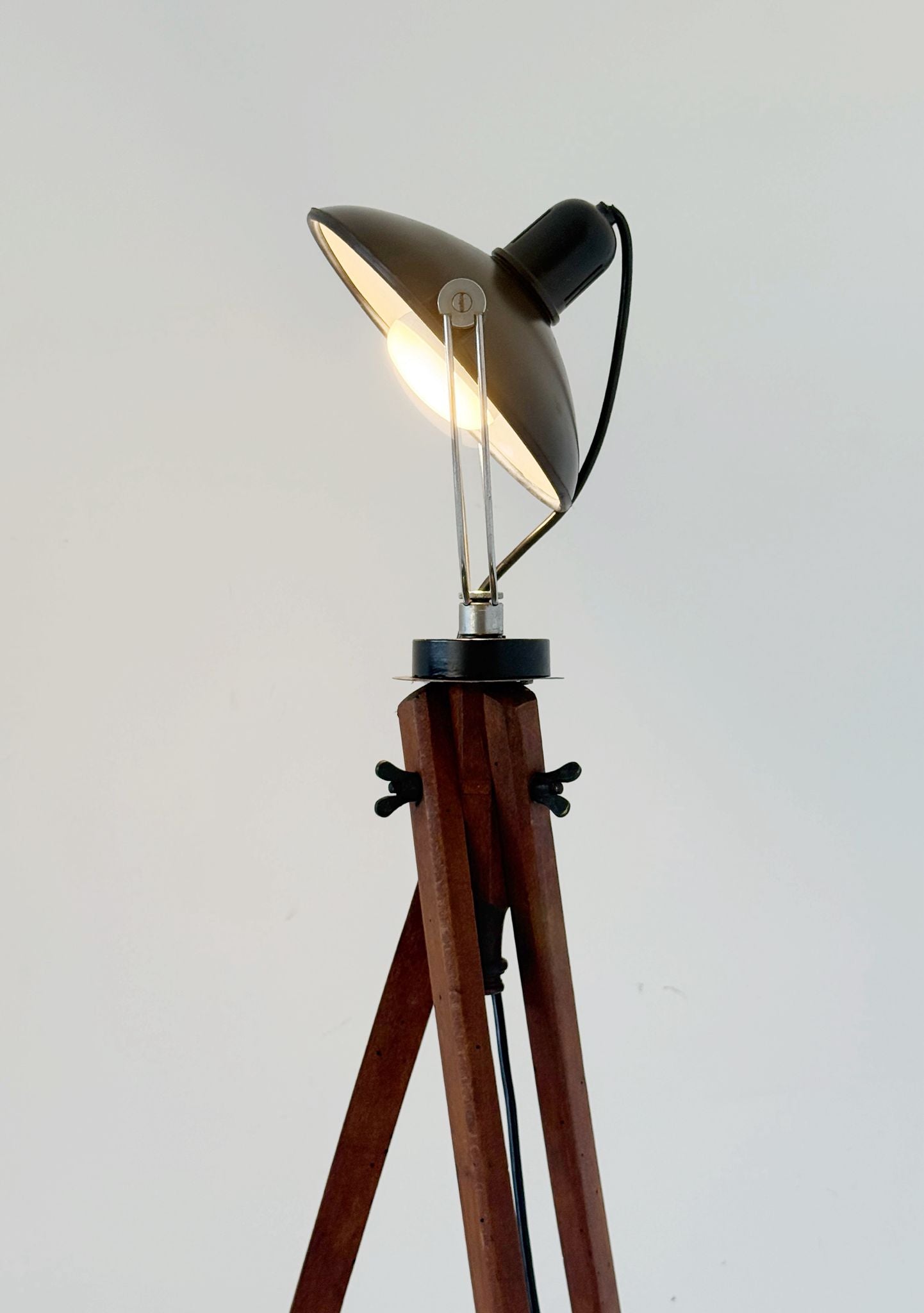 Wooden Tripod Floor Lamp, 1950s