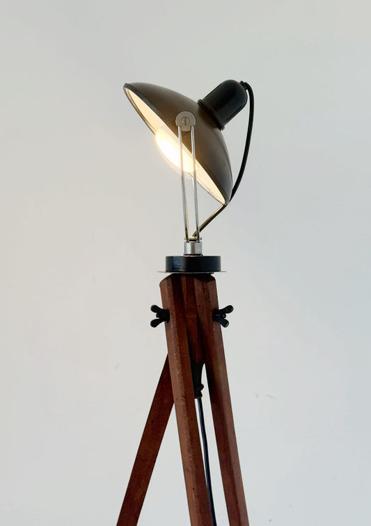 Wooden Tripod Floor Lamp, 1950s